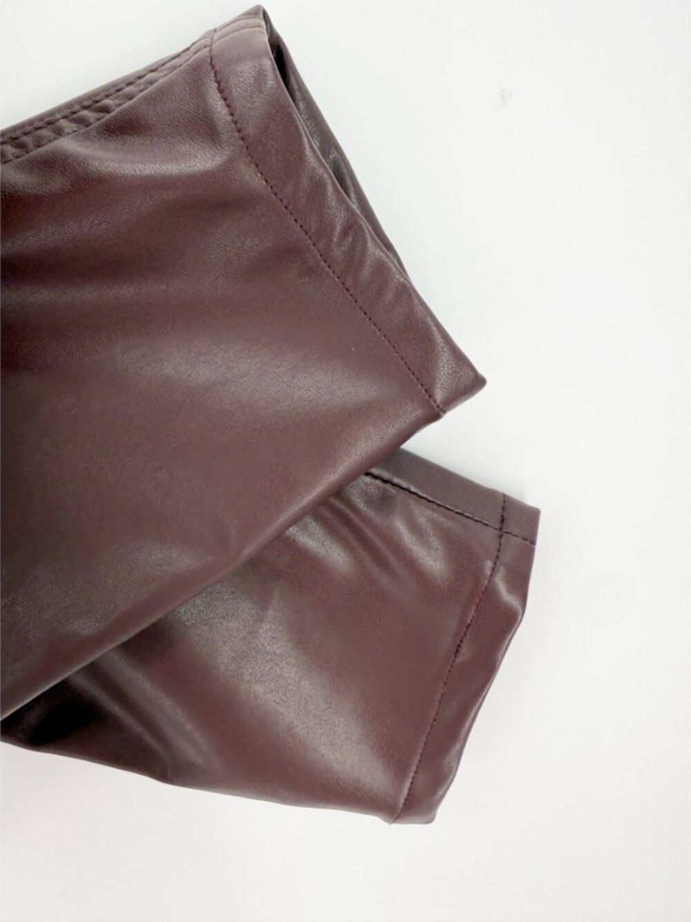 Rag & Bone Nina Vegan Leather Pull On Skinny Pants Maroon M - Picture 6 of 11